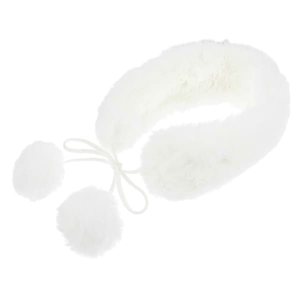 Imitasjonskrage Skjerf Vintervarme Søtt Skjerf Rektangulær Form Hanfu Krage 120X10CM 1Sett White 120X10CM
