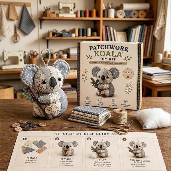 DIY Patchwork Dyresykit, Håndlavet Tøjdyr Håndværkssæt E