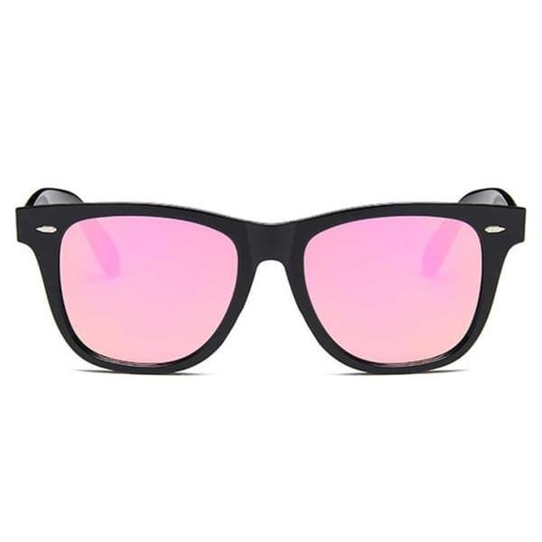 Svarta Wayfarer-solbriller Rosa spejlglas sort