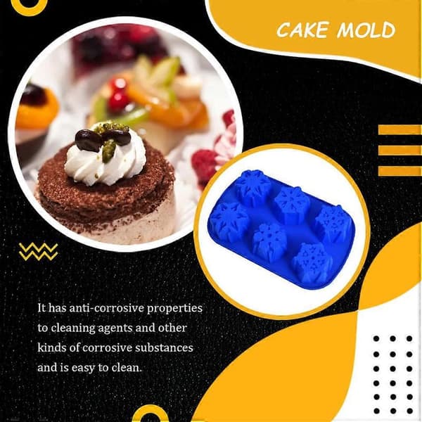 DIY Handgjord Tvål Puddingform - Anpassningsbara Kakformar Med Olika Former 3D Snöflinga Kakform