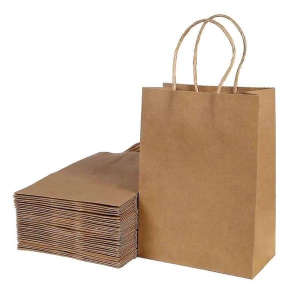 Papirsposer med håndtag 30-pak, gaveposer, 15x21x8cm (brun)