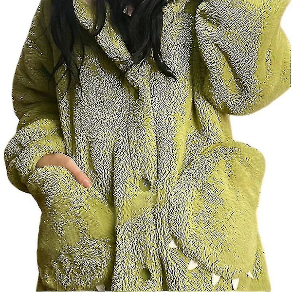 Nydelig søt Mike Wazowski hettegenser i korallfløyel pyjamas hjem pyjamas yttertøy termisk pyjamas sett XL robe