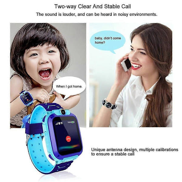 Barn Tracker Smartklokke Telefon Alarm Kamera LBS GPS SOS Samtale Gutter Jenter Gave
