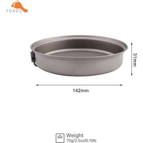 Stekpanna i titan, lättviktsutrustning för camping och picknick, 145 mm