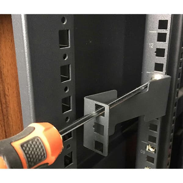 2X 1U Server Rack Dybdeforlænger - 4-tommer/10 cm Dyb Forsænket Rackmonteringsadaptersæt til Netværksrack Black