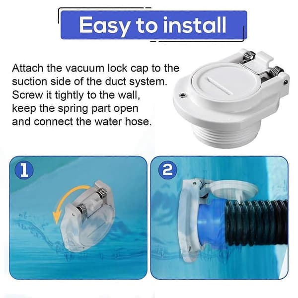 W400BWHP Vacuum Safety Lock, Free Rotating Pool Vacuum Adapter for Hose Pool Cleaner Wall Mount