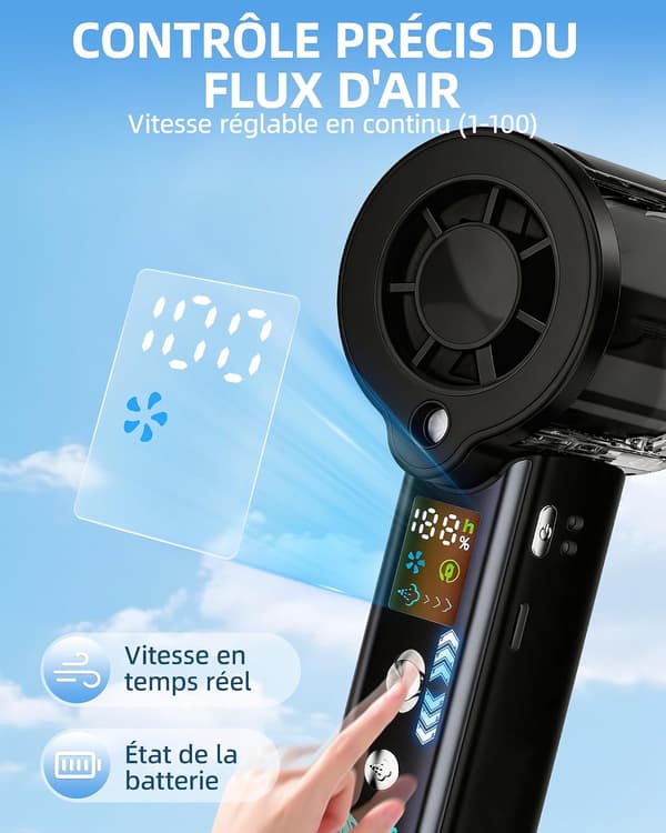 Bærbar ventilator (sort)