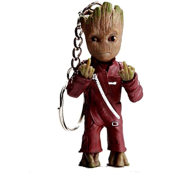 Baby Groot Figurer Nøglering Vedhæng Model Børn Legetøj Træmand Nøglekæde Bil Hængende Dekoration Nøglering Hjem Ornament