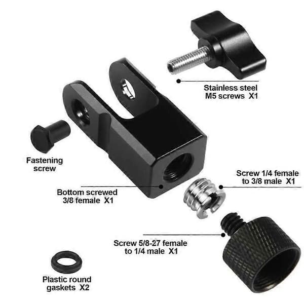 Mikrofonadapter 3/8-tommer eller 1/4-tommer mikrofonadapter til QuadCast mikrofonstativ og bom A