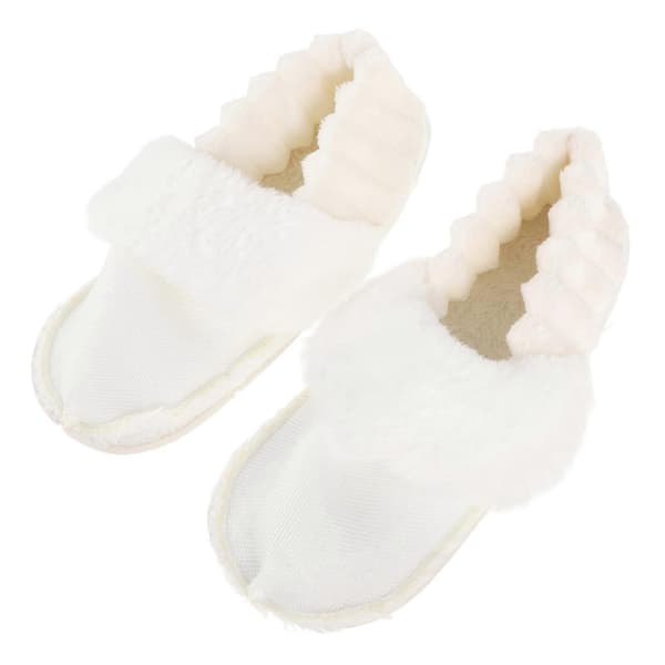 Mjuka fleece-träskofoder för vintervärme med 4 par inkluderade White 23.50X9.00X9.00CM