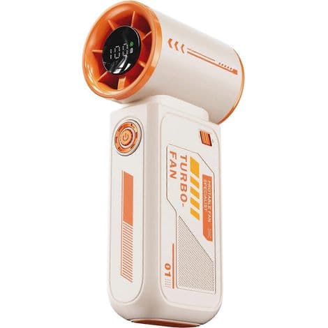 Justerbar bærbar ventilator, lommeventilator, lille USB-ventilator 3600 mAh, orange