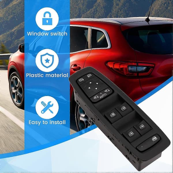 Bil Power Window Master Switch Lifter Knapp 25401-2952R for Kadjar 2015-2022 for 2018 Noir