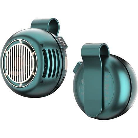 Bærbar, bladløs halsventilator, 6 tommer, støjsvag, 360° luftstrøm, grøn