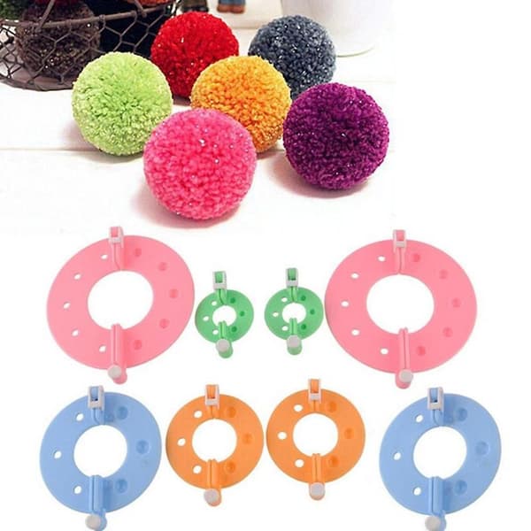 Pompom Maker 4-størrelses Pomponer Boble Maker Kit Strikke Kugleværktøj As shown