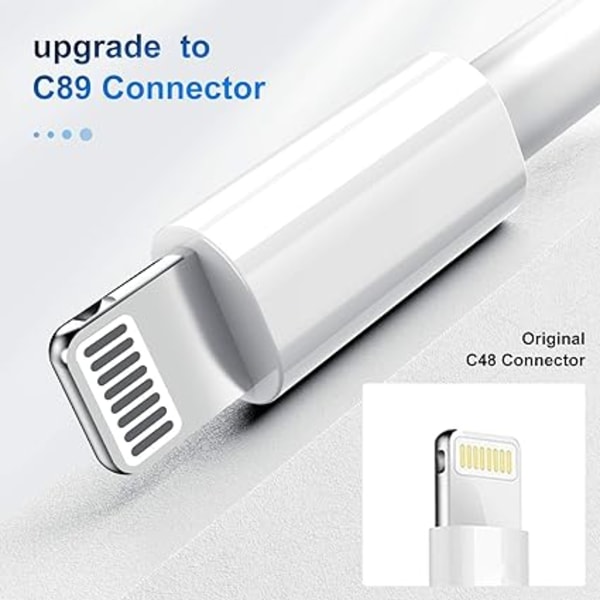 [2-pakning] 1 m MFi-sertifisert ladekabel, 1 meter Lightning til USB-kabel for iPhone 12/11/11Pro/11Max/ X/XS/XR/XS Max/8/7/6/ iPad 5S/Se