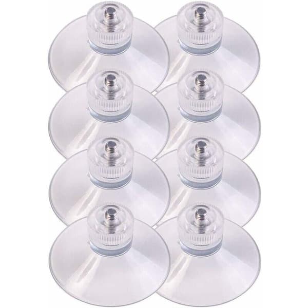 8 suction cups Ø 50 mm with M4x10 mm thread with knurled nuts, transparent