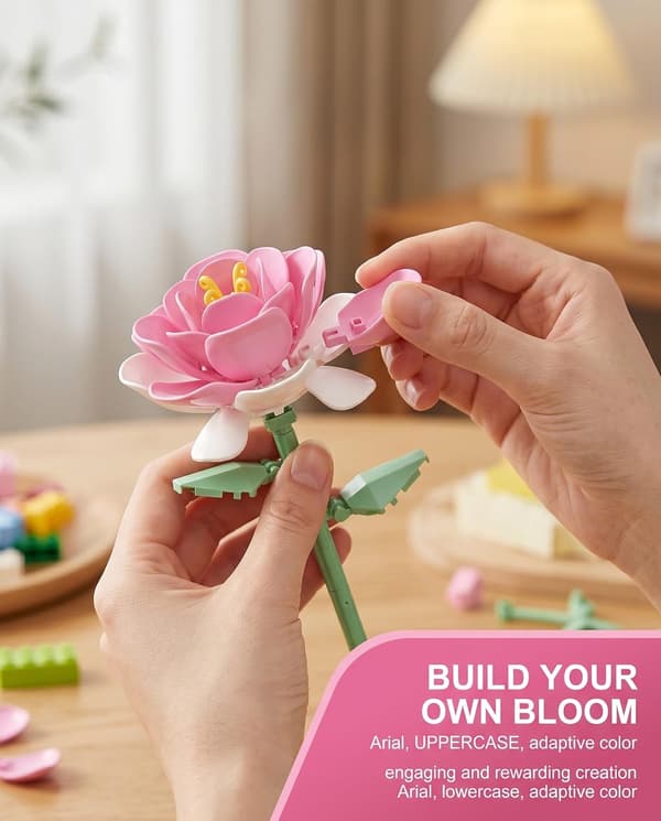 Lyserøde byggeklodser, 1 stk. – DIY plantesæt