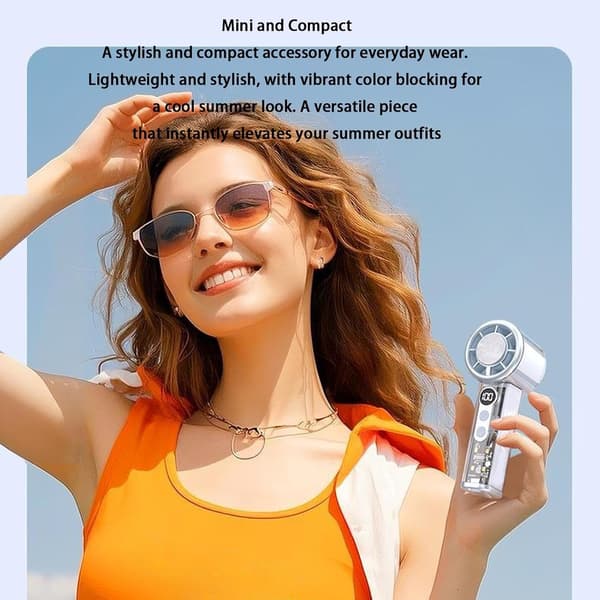 Universal bærbar ventilator | 5000 mAh USB genopladeligt batteri
