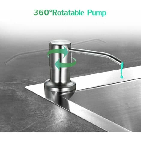 Bärbar flytande tvåldispenser med pump, silver, för installation under diskbänk, 300 ml