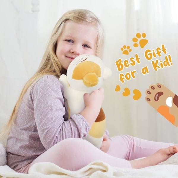 Plush Kattleksak, 40cm Fylld Djurunge Plushie Doll, Mjuk Fluffig Kudde Kramande Leksak - Present för Alla Åldrar & Tillfällen
