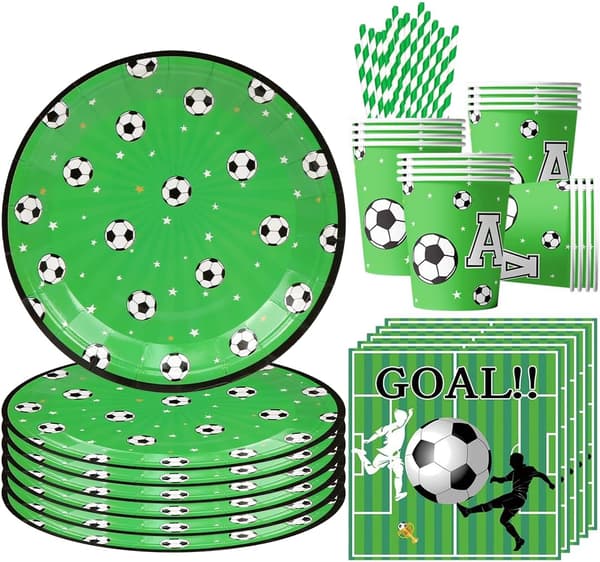 Fotballtema festservise sett (68 deler), fotballtema bursdagsservise