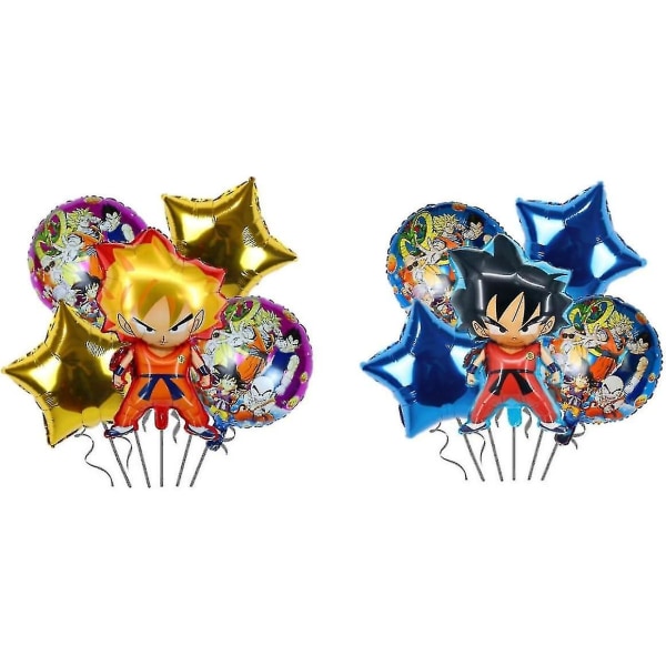 10 søde anime fest dekorative balloner, tegneserie ballon sæt, sol Wukong tema aluminium film Anime børnefest fødselsdag dekoration (bold)