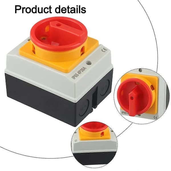 Hovedafbryder 4P 20A 440V Drejekontakt