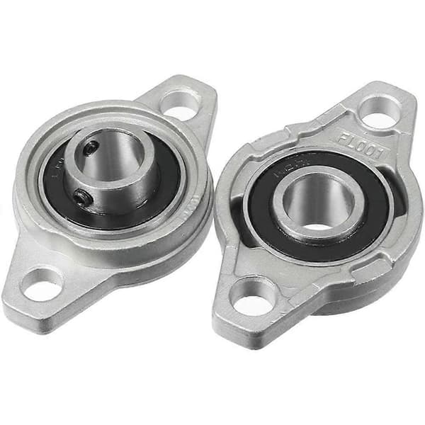 12 stk KFL001 12mm selvjusterende flenslager i sinklegering, rombisk lagerhus Silver