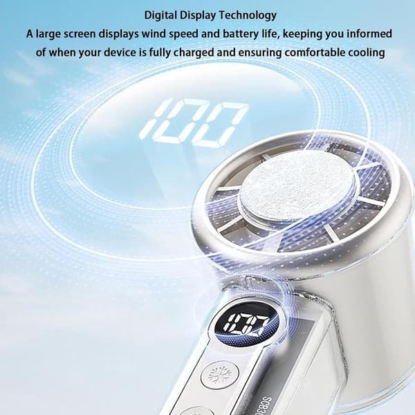 Universal bærbar ventilator | 5000 mAh USB genopladeligt batteri