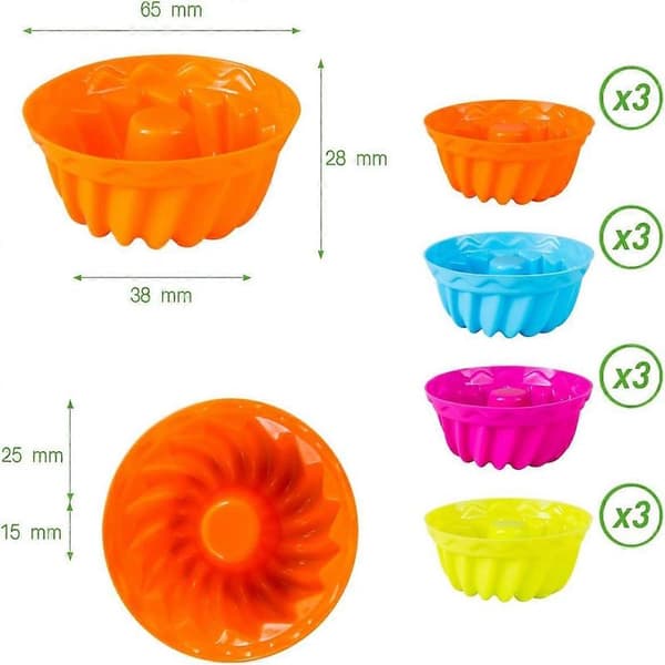16-pack silikonmuffinsformar, återanvändbara non-stick bakformar för kakor och desserter