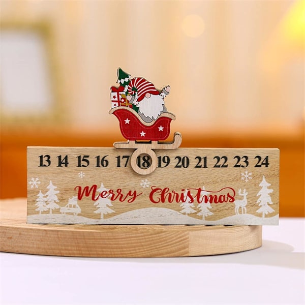 Reusable Wooden Advent Calendar, 7.9in  Santa Claus Countdown Advent Calendar, DIY Tabletop Calendar, Wooden Block Number Home Decor