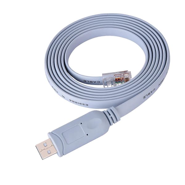 USB2.0 hann til RJ45 hann CAT5 seriell konsoll flatkabel for Cisco rutere og svitsjer