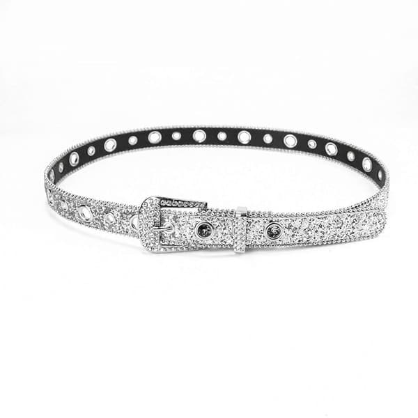 Rock Full Sequins Vuxen Midjebälte Lyxigt Midjebälte Modebälten Justerbart Rhinestone Spänne Bälte för Nattklubb 2060 black 103