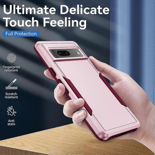 Google Pixel 7 5G-deksel - Fallbeskyttelse i militærklasse, PC- og TPU-telefondeksel i grønt Multicolor Pink Rose