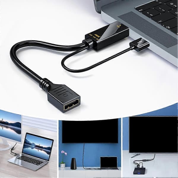 HDMI til DisplayPort-kabel 19cm/1,8m 19cm