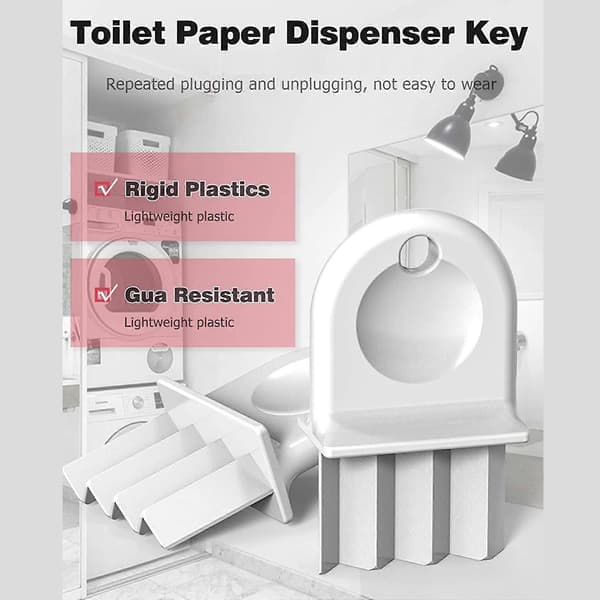 Nøgle til papirhåndklædedispenser, 20-pak toiletpapirdispenser nøgle Universal erstatningsnøgle Papirrulle værktøj Blanc