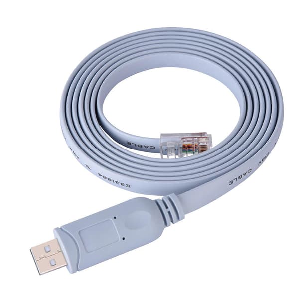USB2.0 hann til RJ45 hann CAT5 seriell konsoll flatkabel for Cisco rutere og svitsjer