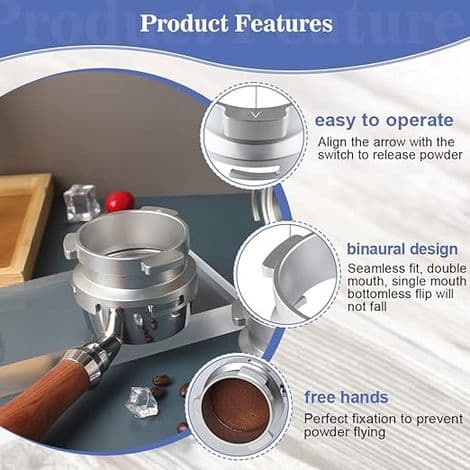 Doseringsring i aluminium, 54 mm espressodoseringsring