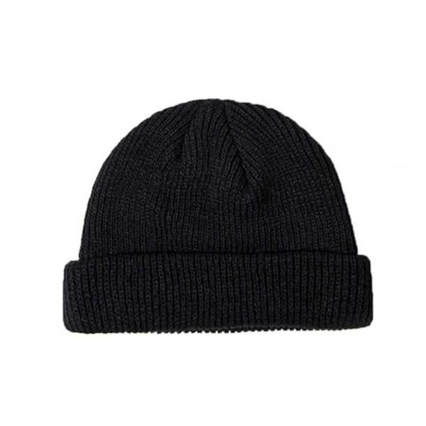 Svart Sotarmössa Vintermössa Ribbstickad Mössa svart black