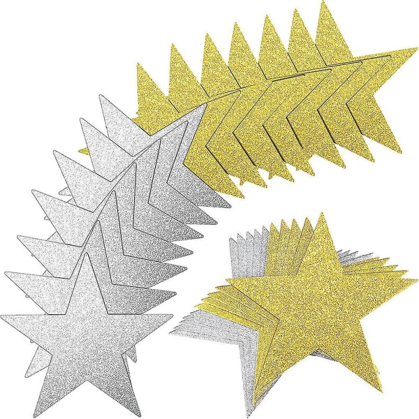 Gold Star -leikkaukset Printed paperitähdet -koristelu hääjuhliin Movie Night -juhlatarvikkeita