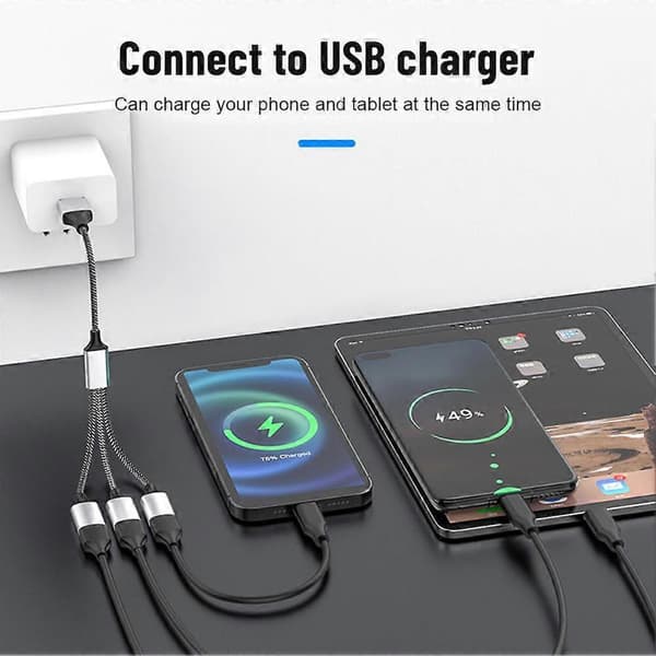 USB til 3 USB 2.0 HUB Dobbel 4-porters Multi Splitter Adapter OTG For PC Laptop Surface Tilbehør USB A Forlengelse Strøm Data