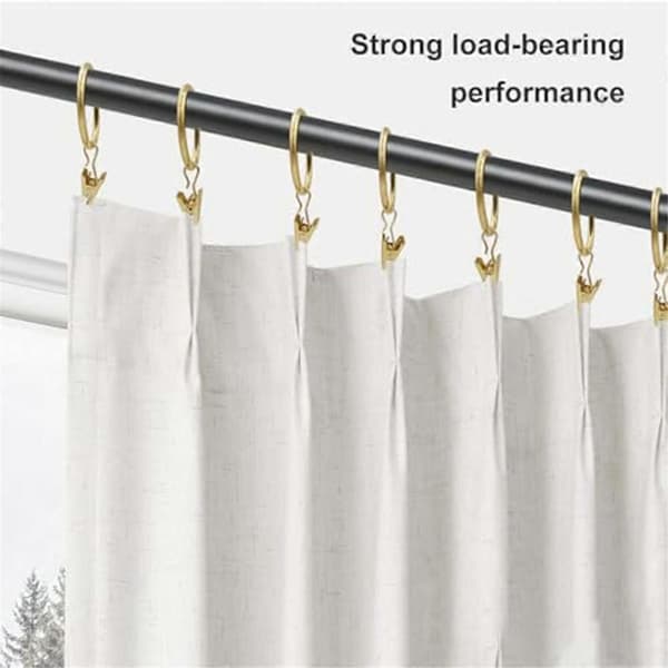 40 stk. gardinringe med clips, ringkroge Gold