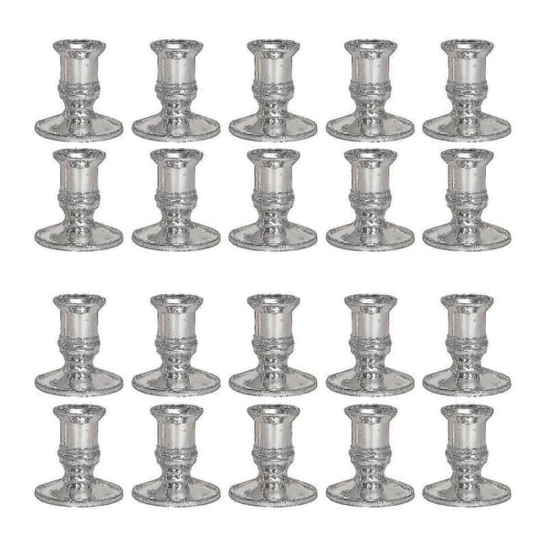 10 par/förpackning Matsalsbord Heminredning Romantisk Ljushållare För Vardagsrumsbas Silver