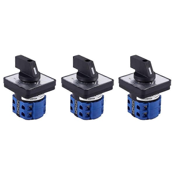 3X 8 terminaler 5 positioner Master Control drejekontakt 20A sort+blå Black&blue