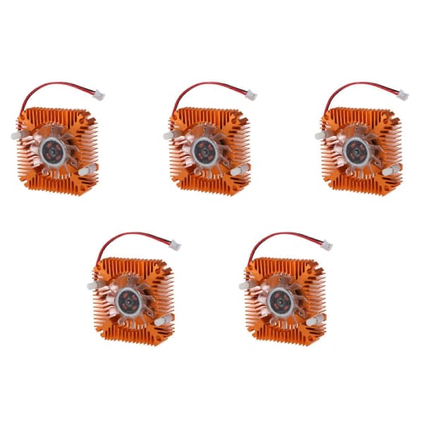 5X PC Computer Laptop CPU VGA Grafikkort 55mm Køler Køleventilator Køleplade Gold