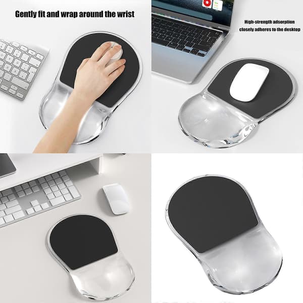 Gaming Musemåtte Håndledspude Håndledsstøtte Hånd Gamer Stor Musemåtte Ergonomisk Håndledsstøttepude Erstatningstilbehør All black