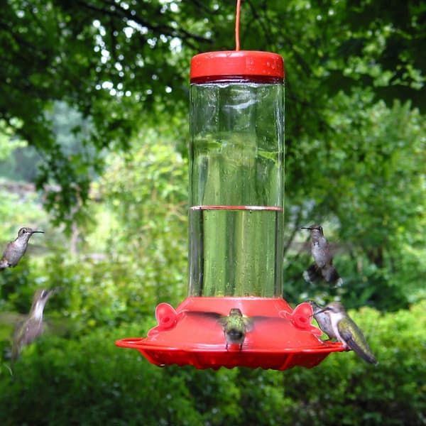 Kolibrifoderautomat plastblomster til fodring 12 stk. røde holdbare dele