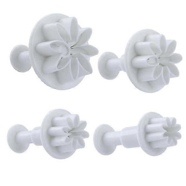 4 stk Blomsterstempel Kakeform Bakeverktøy