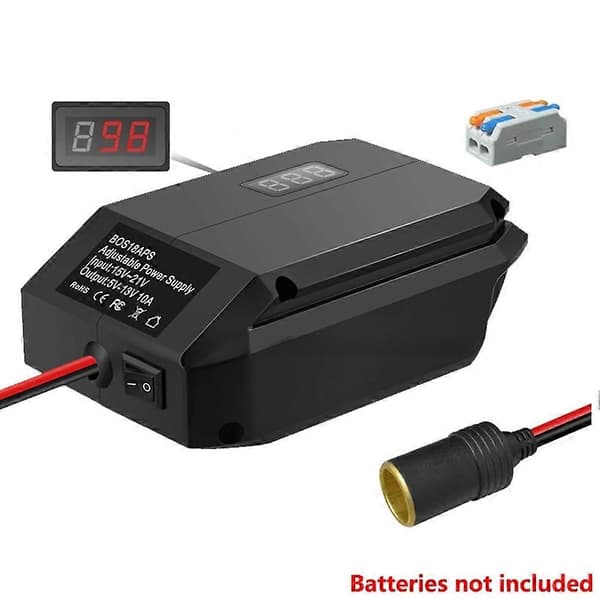 Til Bosch 18V batteri, 18V til 12V Power Wheels batteriadapter, Step Down Converter Regulator Black