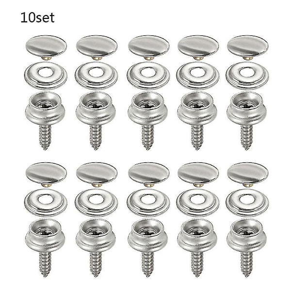 10 set rostfritt stål snäppfäste Marine Yacht Boat Canvas Cover Tool Button